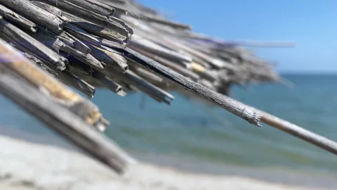 Close Up. An empty tropical beach during the coronavirus pandemic. Stock Footage 159272582
