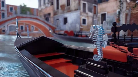 Close-up of empty venetian gondola on Venice canal 4K Vidéo 112777828