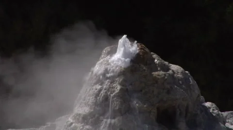 Close up, energetic boiling of geyser Stock Footage 2525192