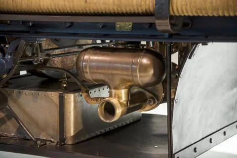 Close up - engine, 1892 Daimler Motor-Feuerspritze at the Mercedes-Benz Museu Stock Photos