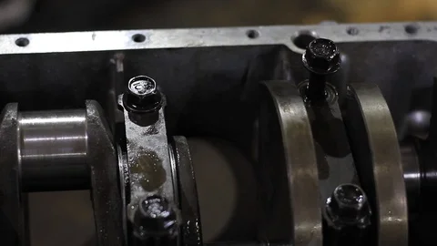 Close-up engine of a car on a suspension. Car motor Stock Footage 116773869