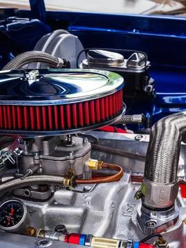 Close up engine motor shiny Stock Photos