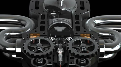 Close up engine movement of the piston Stock Footage 46891894