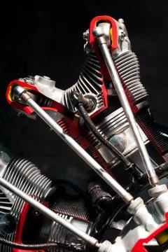 Close up on engine parts Stock Photos