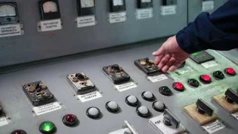 Close up. Engineer checking temperature pipes in control room. factory employee 스톡 동영상 145809974