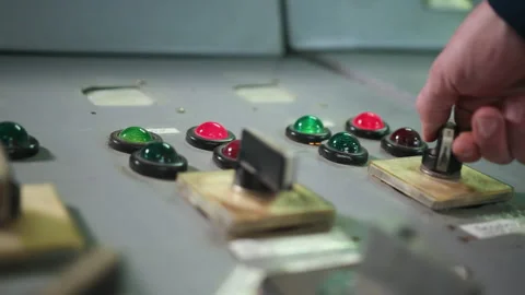 Close up. Engineer checking temperature pipes in control room. factory employee Stock-Footage 146342188