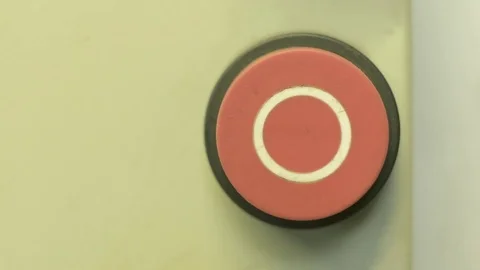 Close up of an engineer pressing a power off button on a drill Stock-Footage 85101567