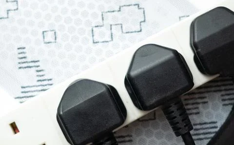Close up of english socket in the wall Stock Photos