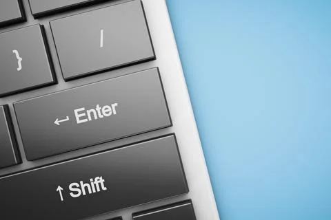 Close-up of the enter button on a computer keyboard. Copy space. 写真素材