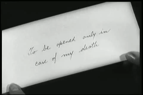 Close-up of envelope with instructions to be opened upon death Stock Footage 25208331