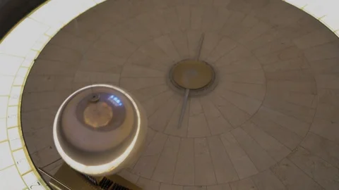 Close up epic large pendulum swinging front to back Stock Footage 114155301