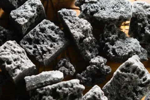 Close up on Epiphany charcoal. Stock Photos
