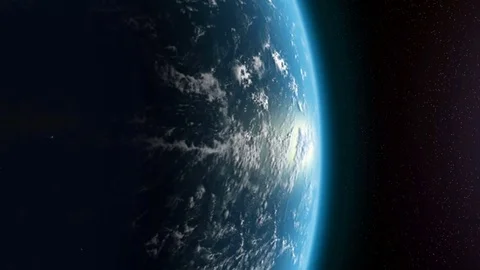 Close up on the Equator as the earth spins from Night into Day Stock Footage 70131189