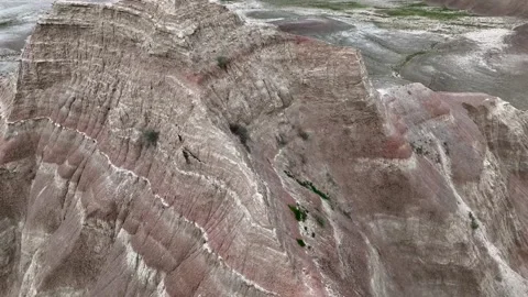 Close-Up of Eroded Butte Textures in the South Dakota Badlands Stock Footage 297774338