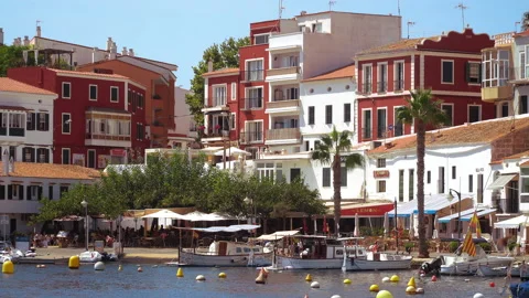 Close up of Es Castell port. Stock Footage 170051233
