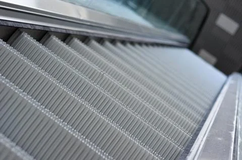 Close up of escalator steps Stock Photos