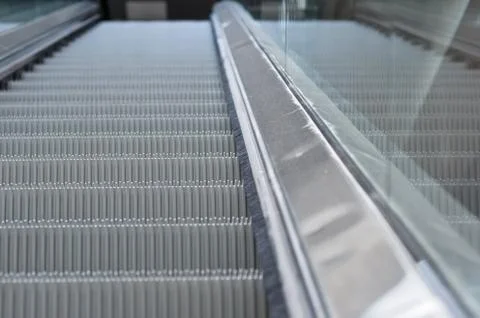 Close up of escalator steps Stock Photos