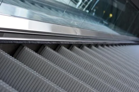 Close up of escalator steps Stock Photos
