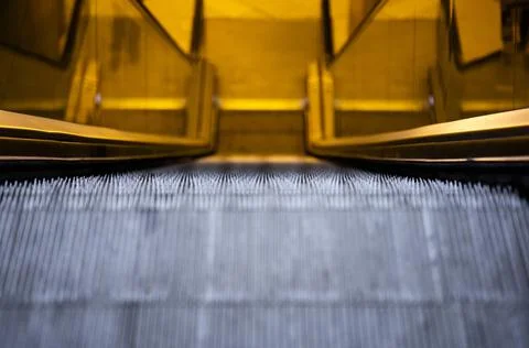 Close-up of escalator steps Stock-Fotos