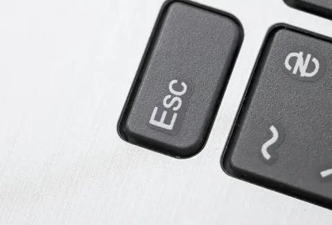 Close-up of escape key on computer keyboard Stock Photos