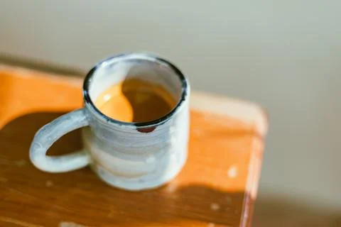 Close up espresso in ceramic cup Stock Photos