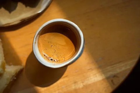 Close up espresso in ceramic Stock Photos