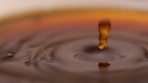 Close-up of Espresso coffee drop slow motion Stock-Footage 125963375