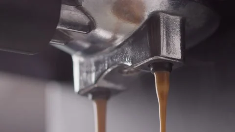 Close up Espresso coffee from machine. Stock Footage 199473870