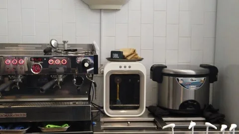 Close-up of an espresso machine making a cup of coffee. Stock Footage 211592212