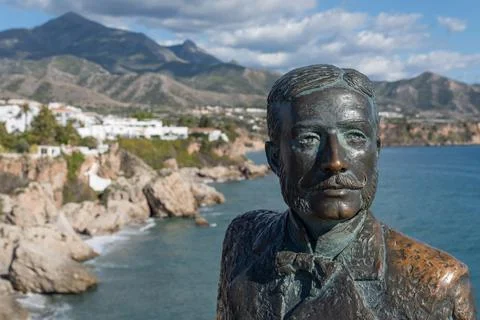 A Close Up Of Estatua del rey Alfonso XII, Nerja, Spain Stock Photos