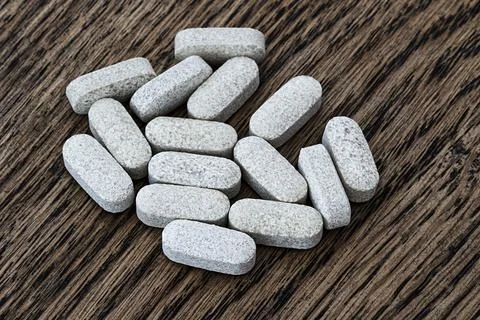 Close-up of ester-c tablets.  biologically active supplements Stock Photos