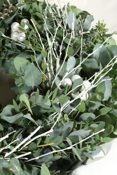 Close up of eucalyptus wreath Stock Photos