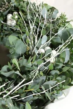 Close up of eucalyptus wreath Stock Photos