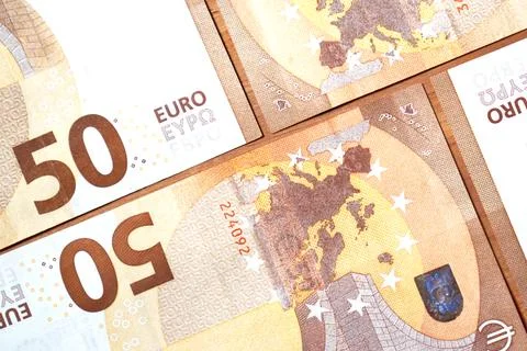 Close-up Euro Banknotes Bills Macro Photography Stock Photos
