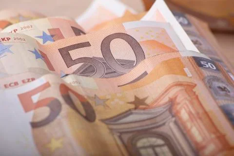 Close up of euro billets Stock Photos