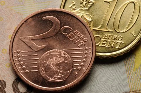 Close up on Euro cent Stock Photos