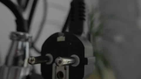 Close-Up of a European Electrical Plug Stock Footage 285566276