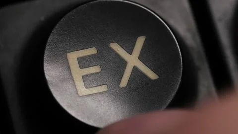 Close Up of EX Button Press on Keypad Stock Footage 328334839
