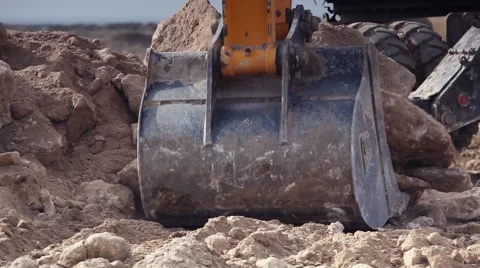Close-up of excavator bucket Stock Footage 63497342