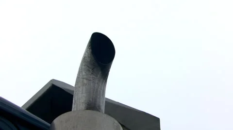 Close-up of exhaust stack of diesel truck emitting smoke and particulates 스톡 동영상 59513541