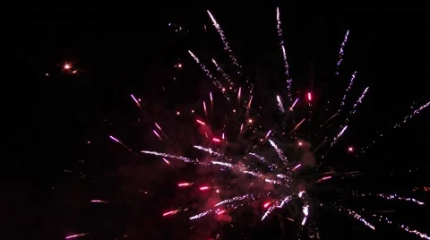 Close-up of exploding, colorful fireworks. Stock Footage 58089460