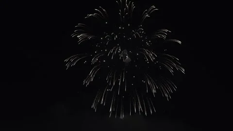 Close-up of Exploding Firework Display in Night Sky During Seoul Stock Footage 287606892