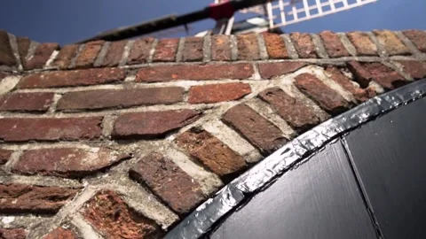 Close-up exploration of historic dutch windmill architecture Stock Footage 291881584