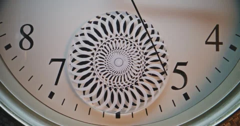 Close Up of Exquisite Wall Clock Dial with Ornamental Floral Mandala Design Stock Footage 317815930