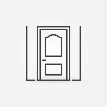 Close Exterior Door vector thin line concept icon Stock Illustration