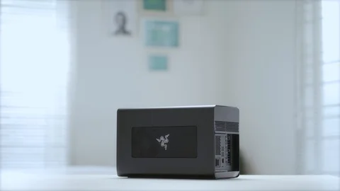 Close up of external GPU for graphic and gaming Video stock 129728419