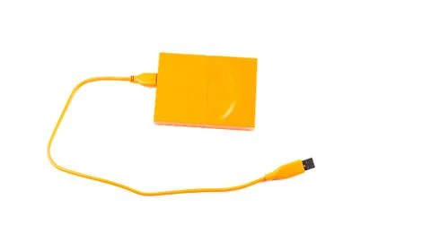 Close up of external hard disk drive for connect to laptop. HDD Stock Photos