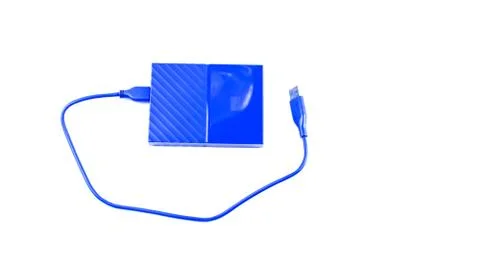 Close up of external hard disk drive for connect to laptop. HDD Stock Photos