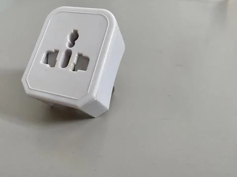 Close up extra plug extension on the table, home tools equipment Stock Photos