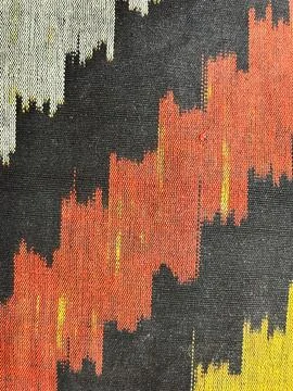 A close-up of an extremely fine, slightly rough, natural-colored fabric Foto stock